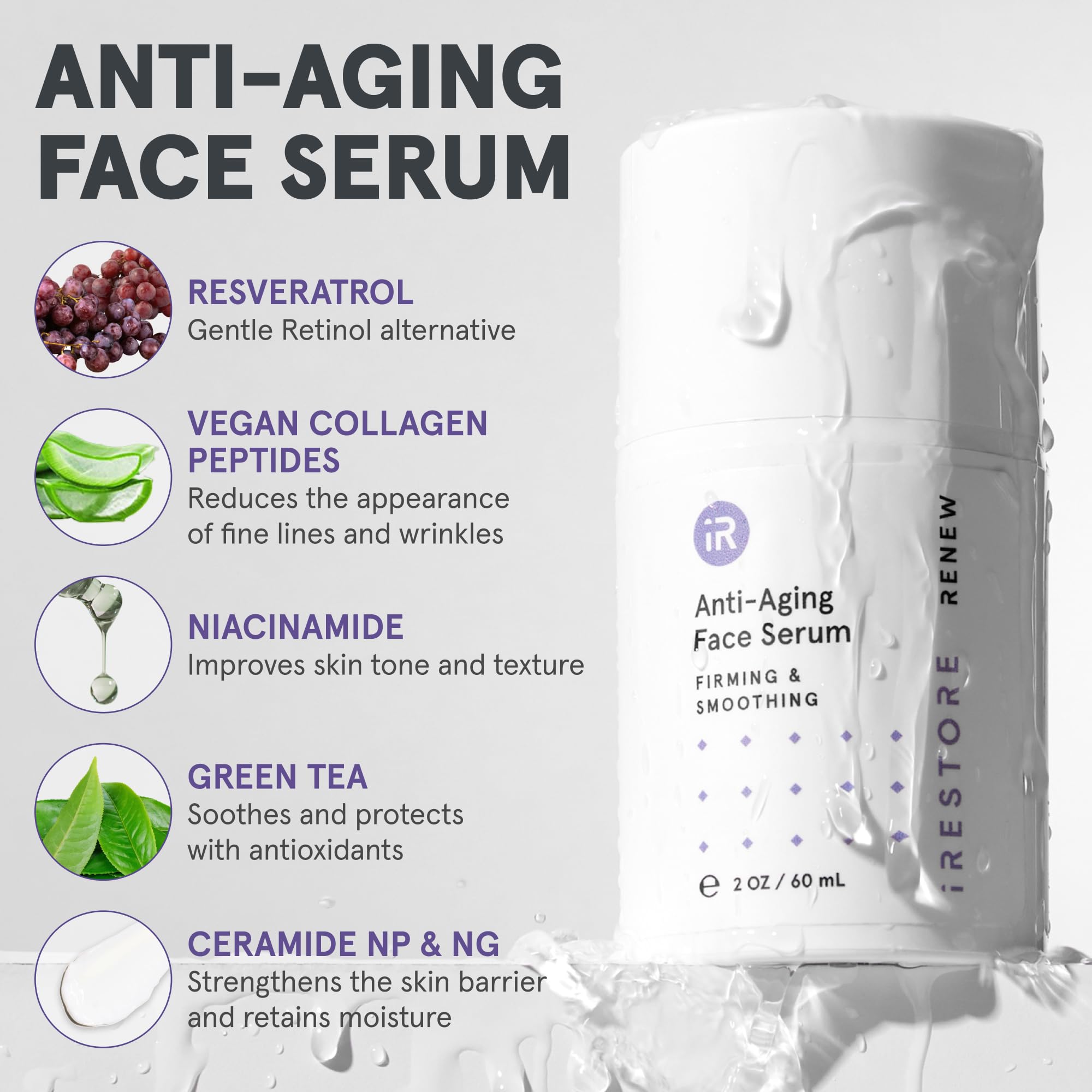 iRestore Vegan Collagen Peptides supporting a smoother appearance