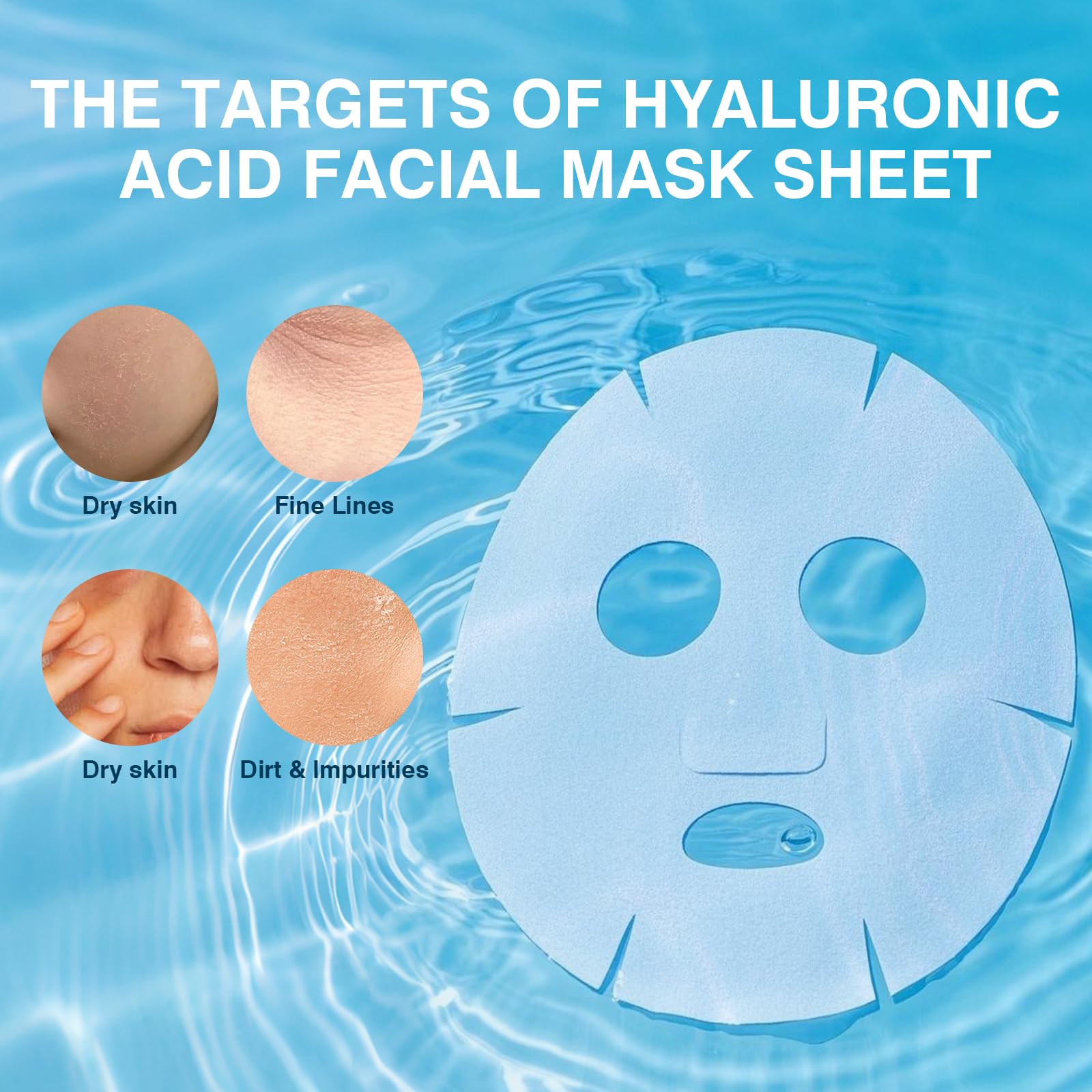 Close-up view of IREV mask on skin showing a plump, refreshed appearance.