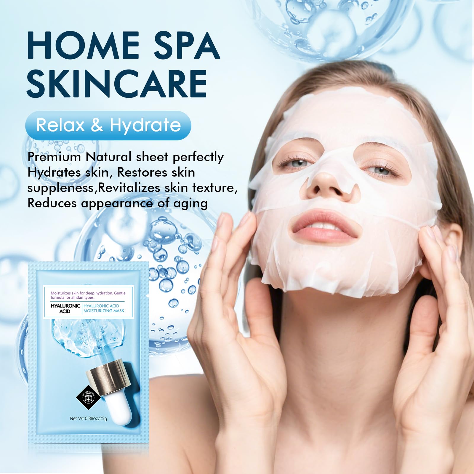 Spa-like moment with IREV Hydrating Mask for at-home care.