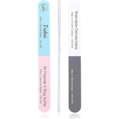 Iridesi 4 Way Nail File blue 240 grit shapes natural nails precisely