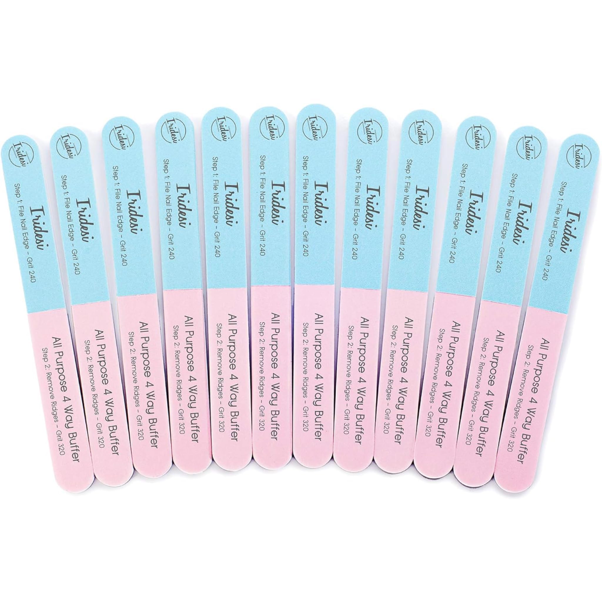 Iridesi 4 Way Nail File white 1000 grit removes lines for a polished surface