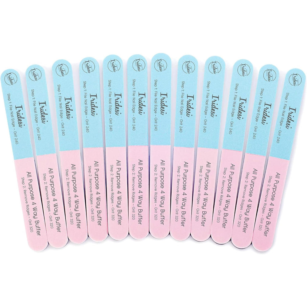 Iridesi 4 Way Nail File white 1000 grit removes lines for a polished surface