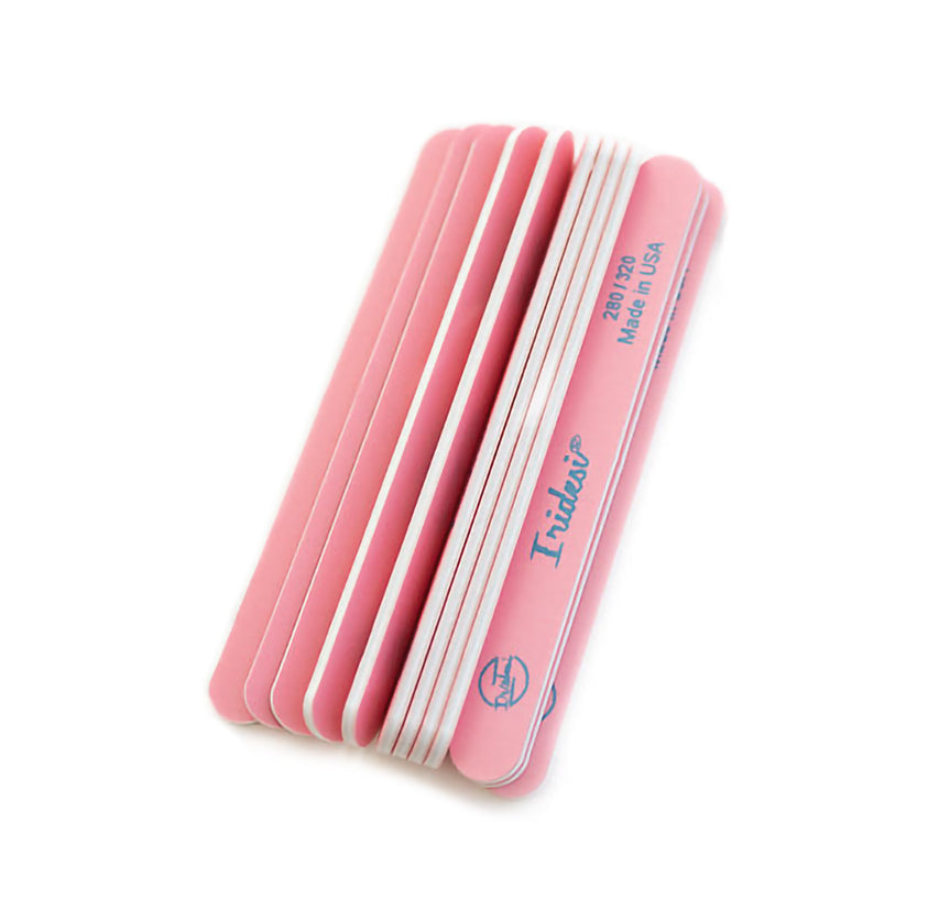 Iridesi emery board 7-inch pink washable for durable nail refinement