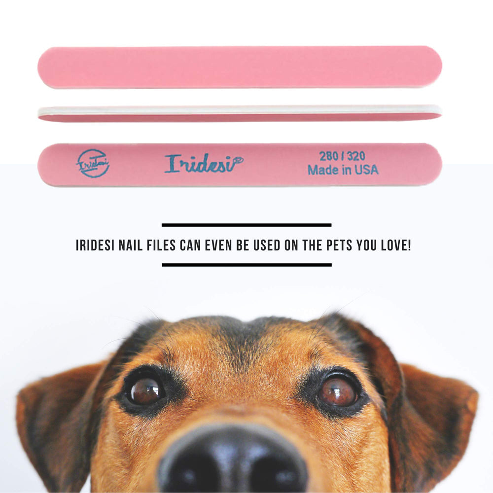 Iridesi nail file pink minimal shedding for clean finishing