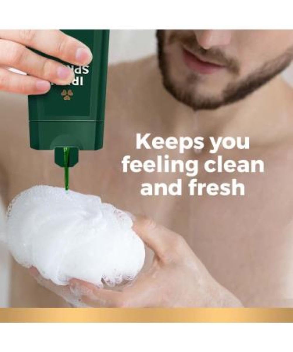 Irish Spring Active Scrub loofah in pack provides convenient cleansing accessory.