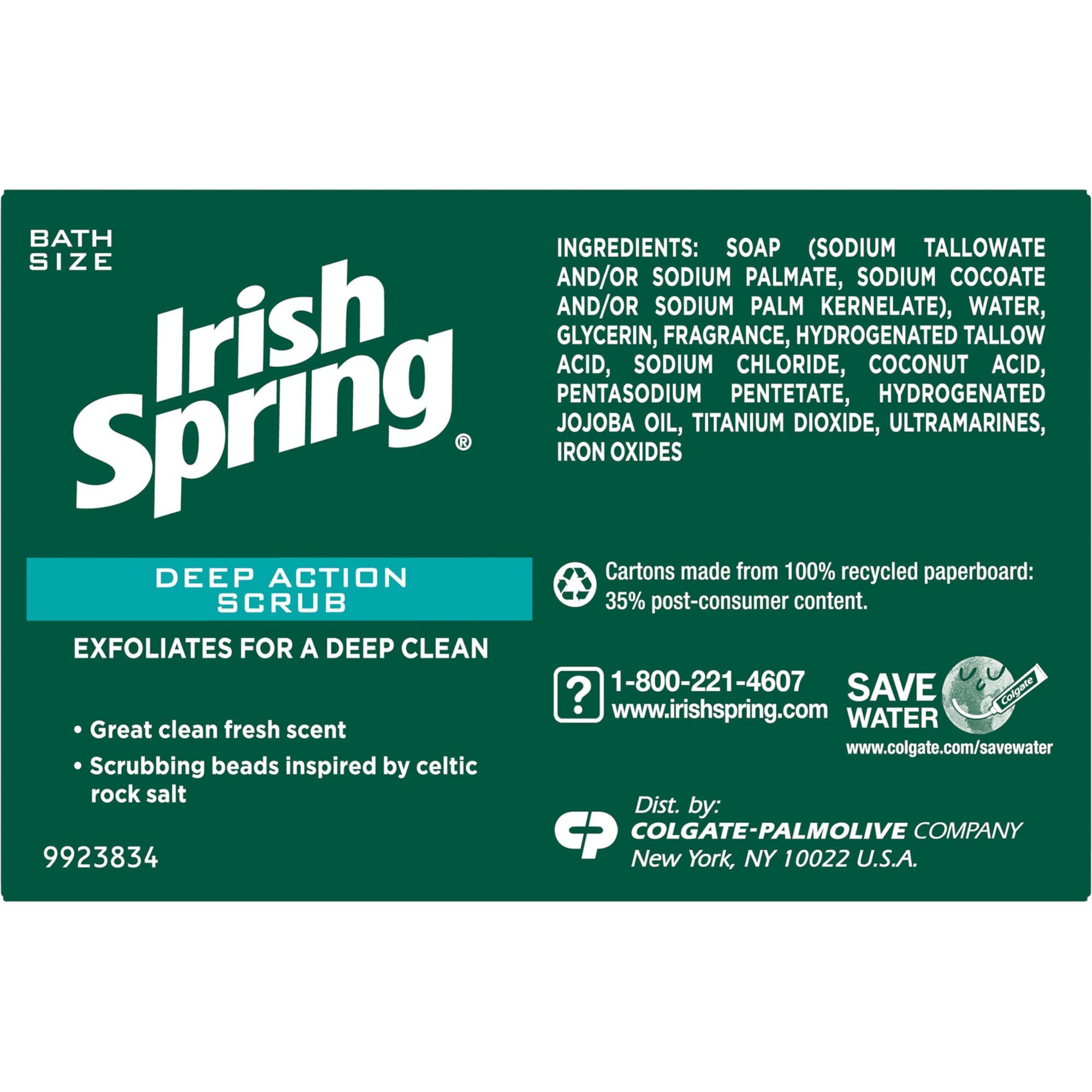 Irish Spring Deep Action scrub bar soap bar detail emphasizes exfoliation texture for smoother skin