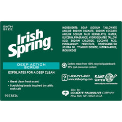 Irish Spring Deep Action scrub bar soap bar detail emphasizes exfoliation texture for smoother skin