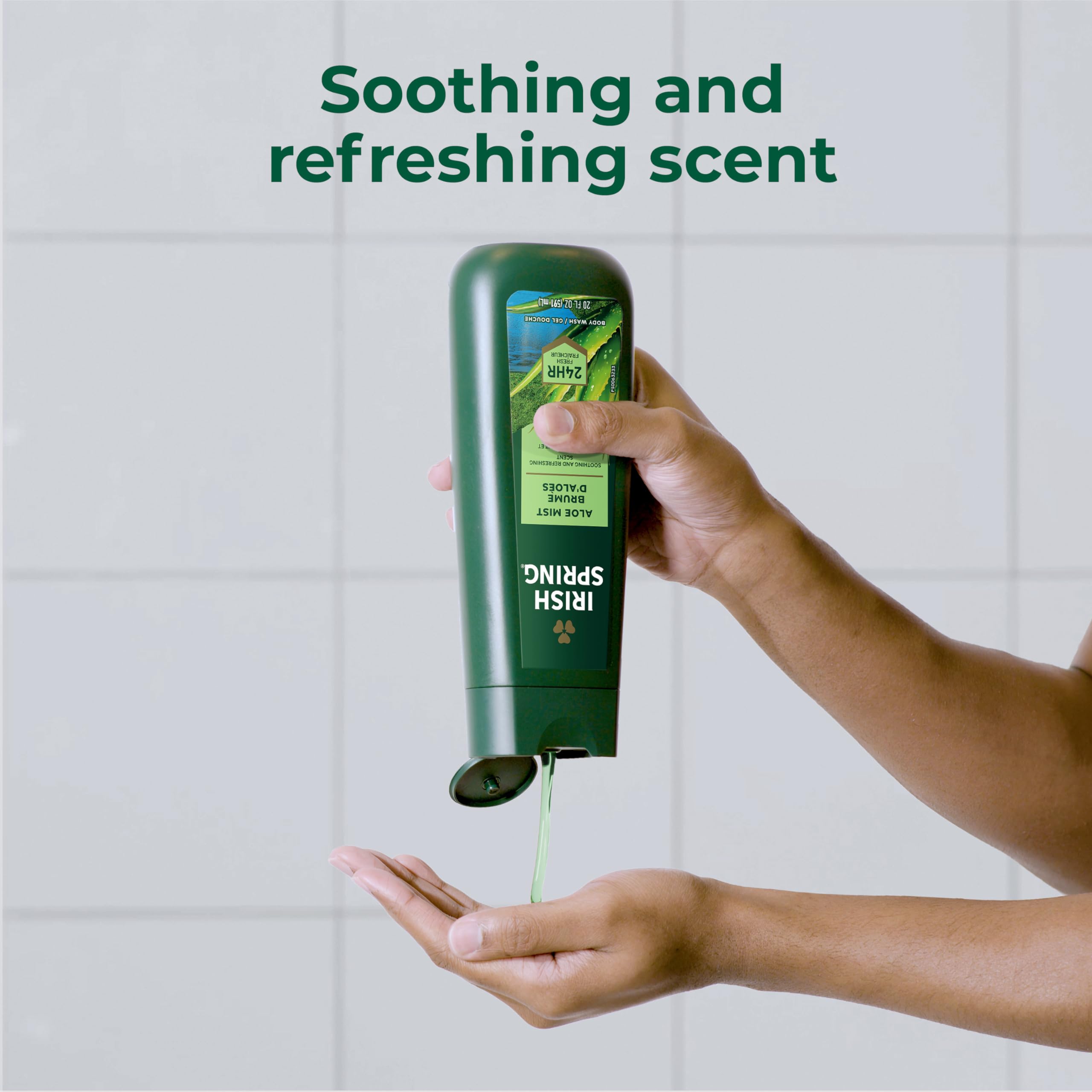 Irish Spring Aloe Mist on a manly bathroom shelf signals daily freshness ritual.