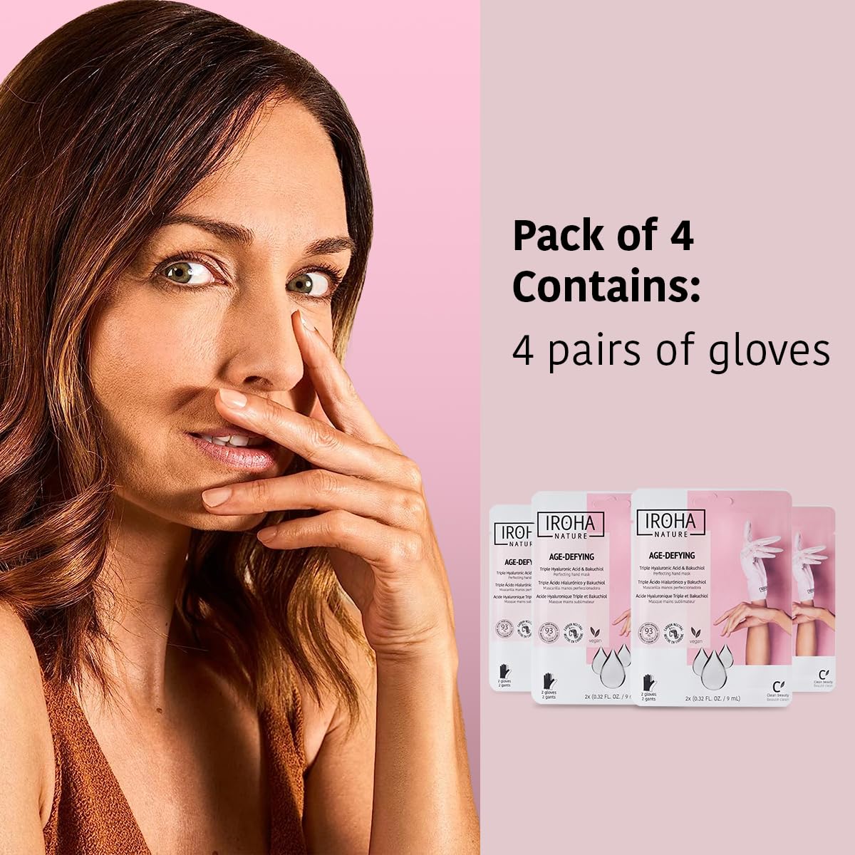 IROHA NATURE vegan cruelty-free badge with 93% natural ingredients communicates clean skincare