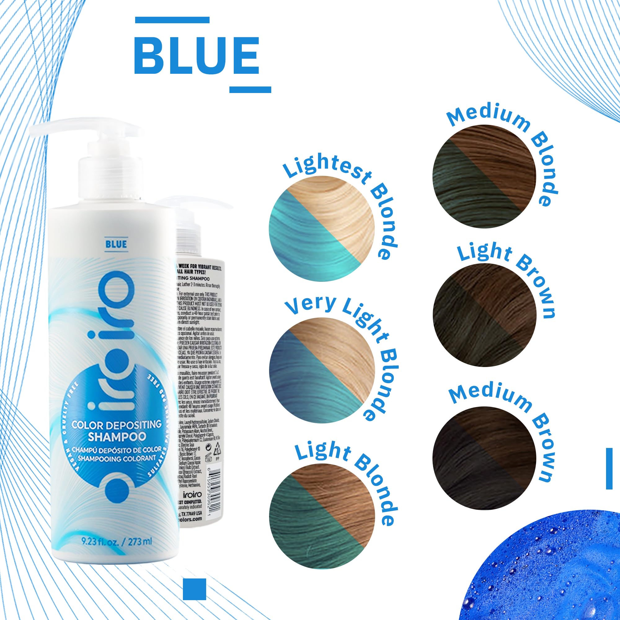 iroiro blue styled hair after use showing vibrant tone and healthy shine