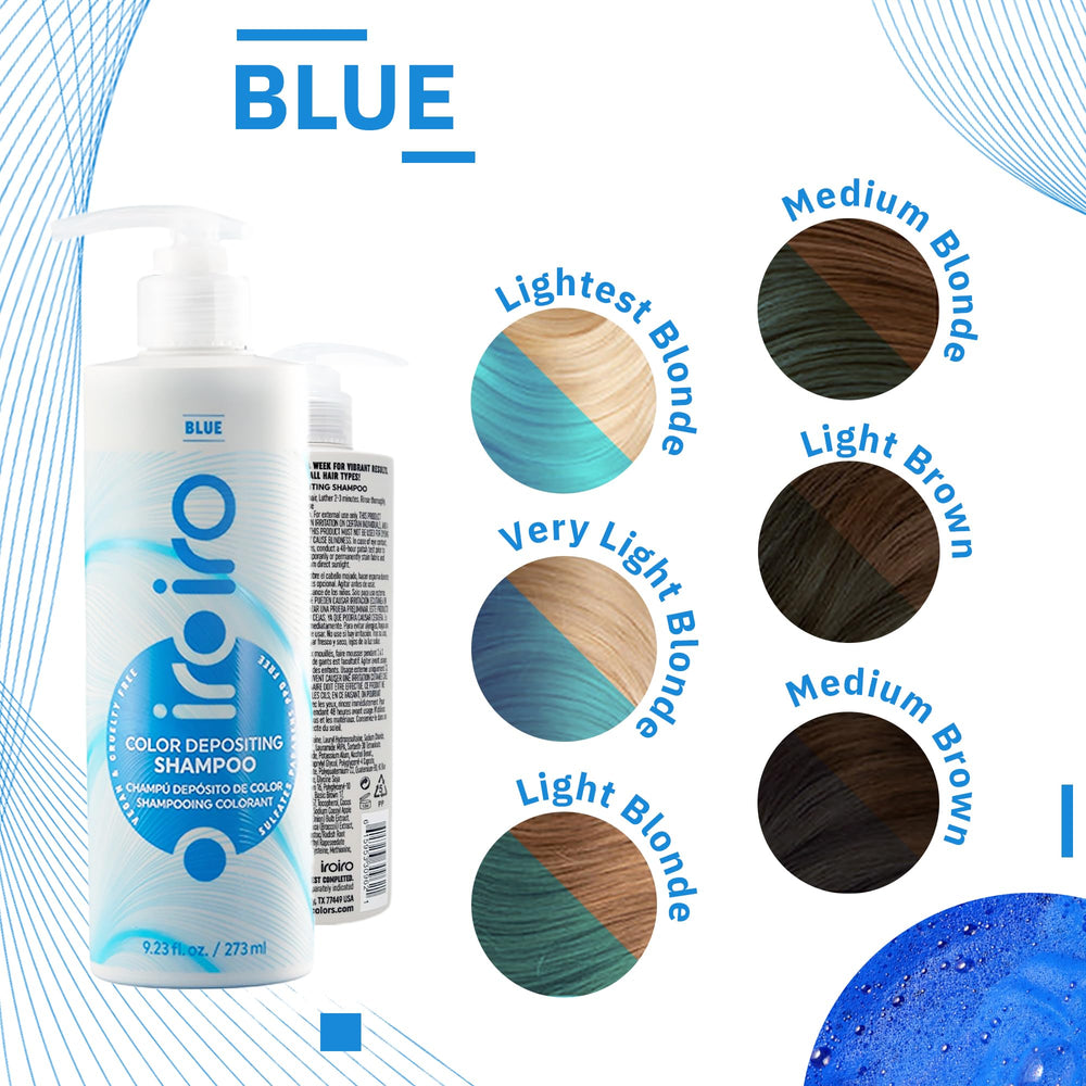 iroiro blue styled hair after use showing vibrant tone and healthy shine