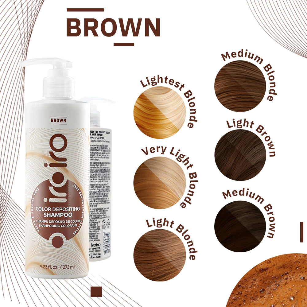 iroiro brown shampoo in bathroom lifestyle scene demonstrating easy use