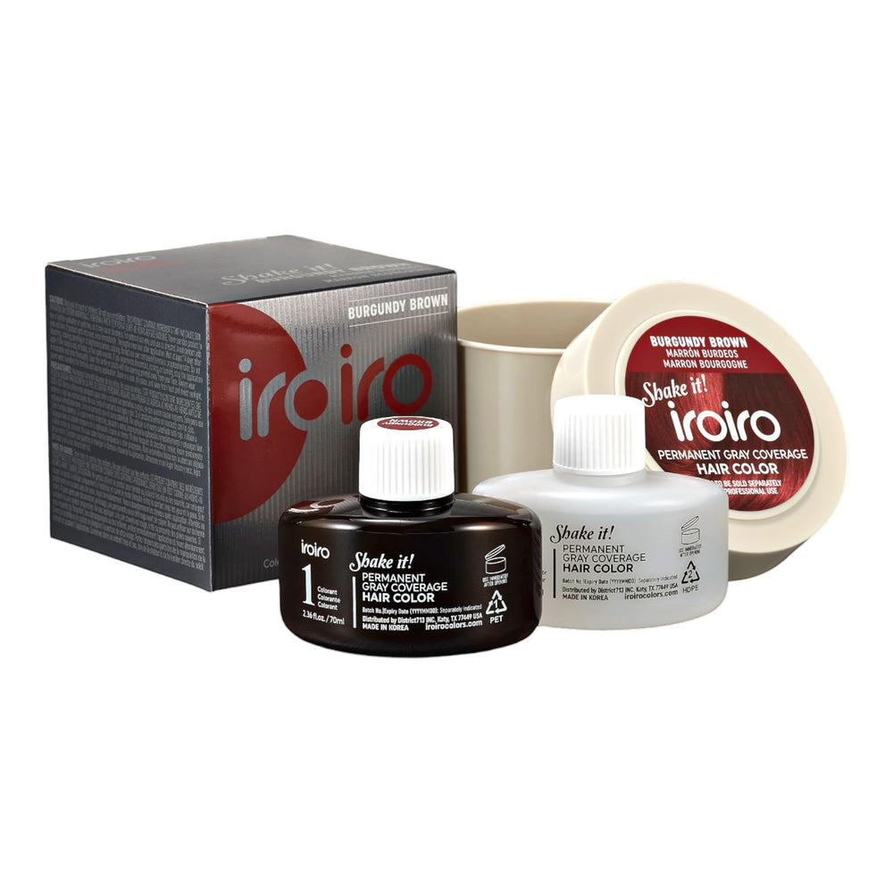 iroiro front packaging showing burgundy brown shade and benefits