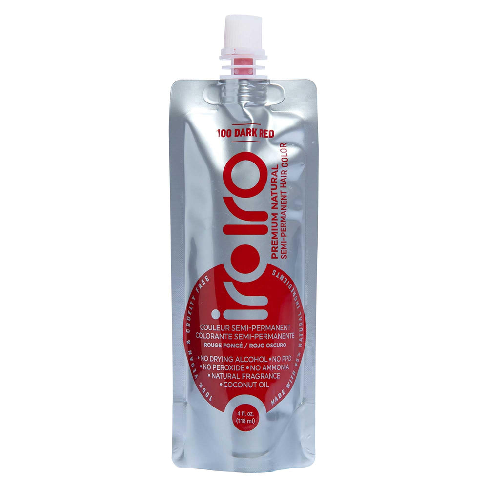 Iroiro coloración semipermanente natural rojo oscuro, color vibrante y duradero para cabello saludable