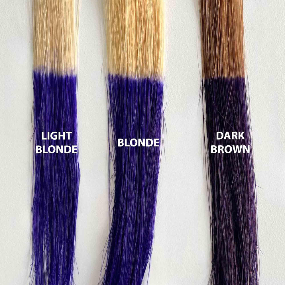 Iroiro hair color result 20 Purple shows vibrant, salon-quality tone.