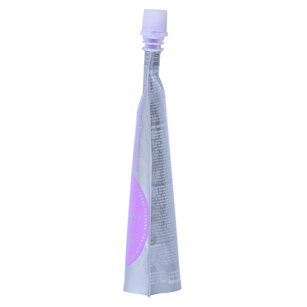 iroiro pastel lavender applied to hair strands demonstrating even color payoff