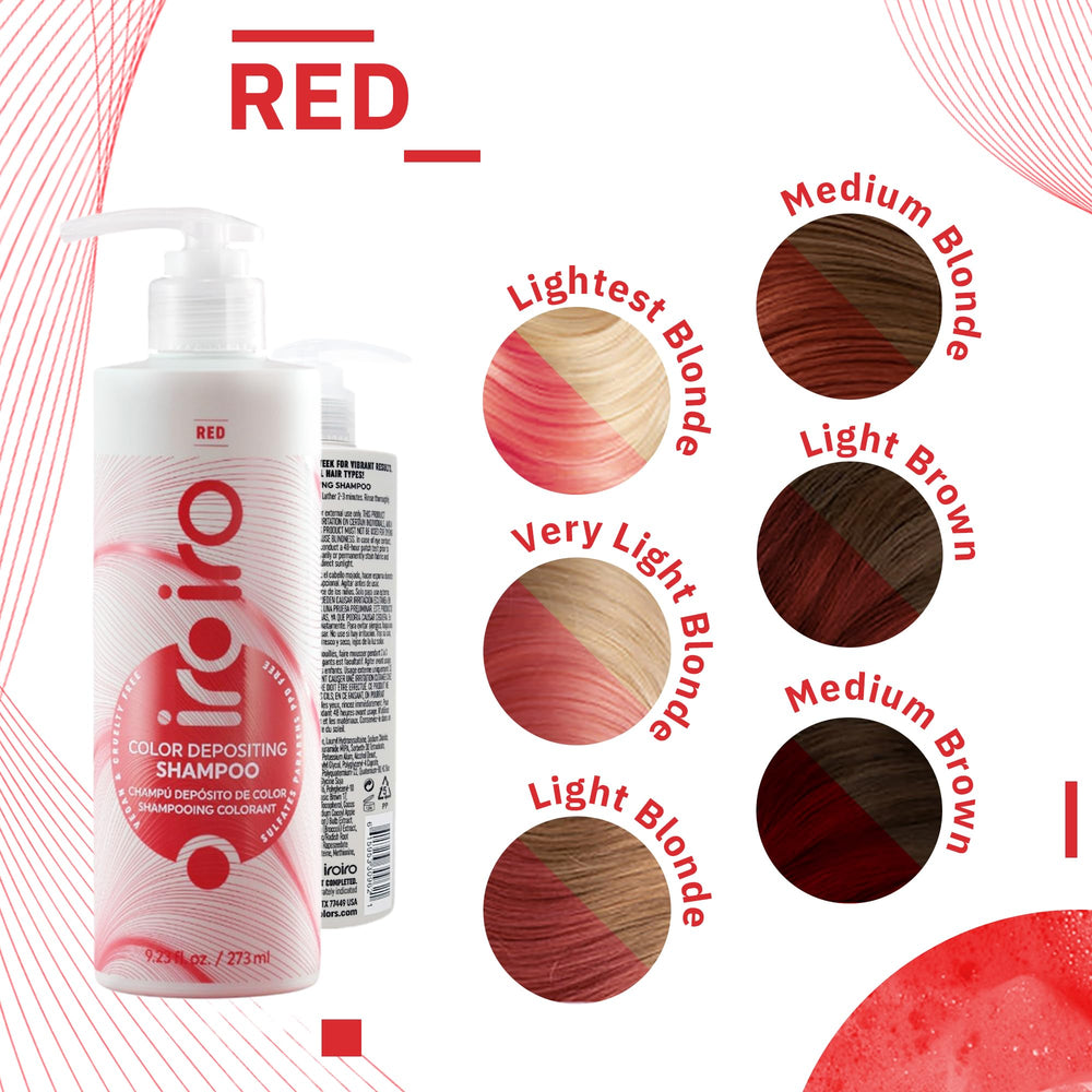 iroiro red hair before after showing enriched red tones and improved shine