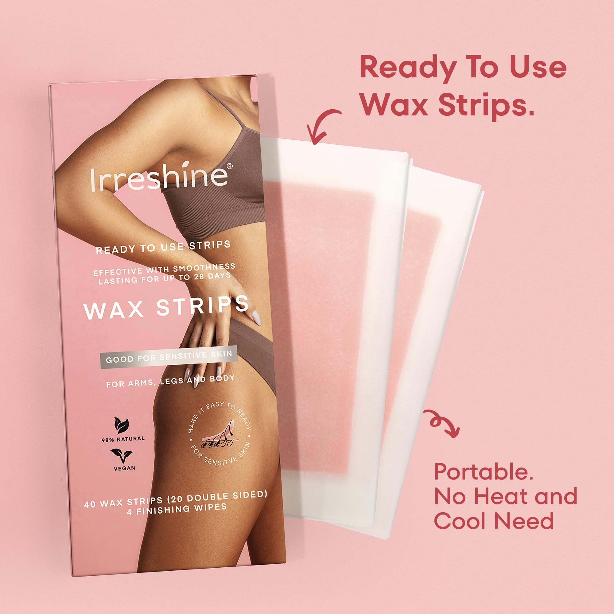 irreshine wipes for hair removal accompany the kit for gentle prep