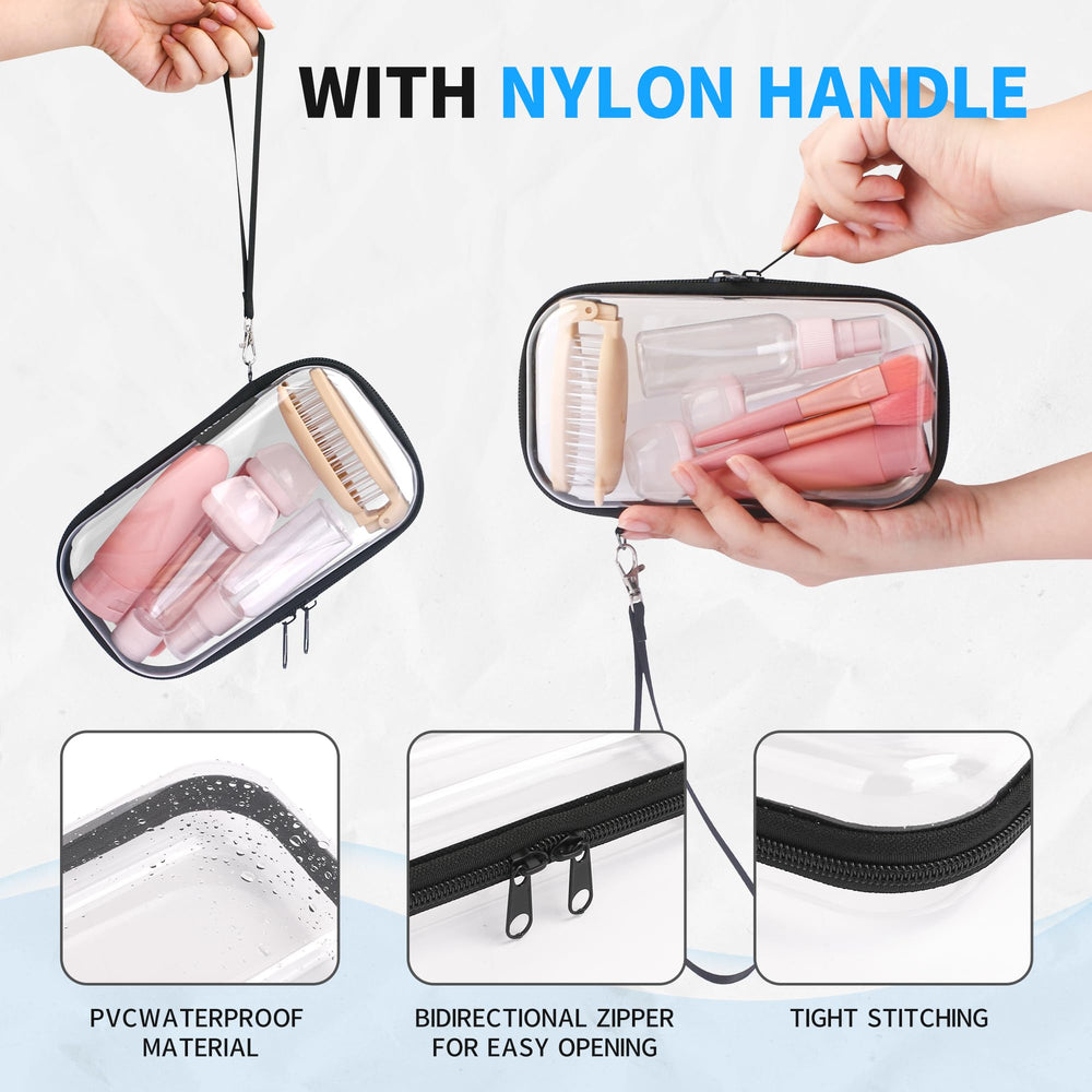 iRUNZO clear hard shell case handle-strap enables portable organization during travel.