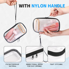 iRUNZO clear hard shell case handle-strap enables portable organization during travel.