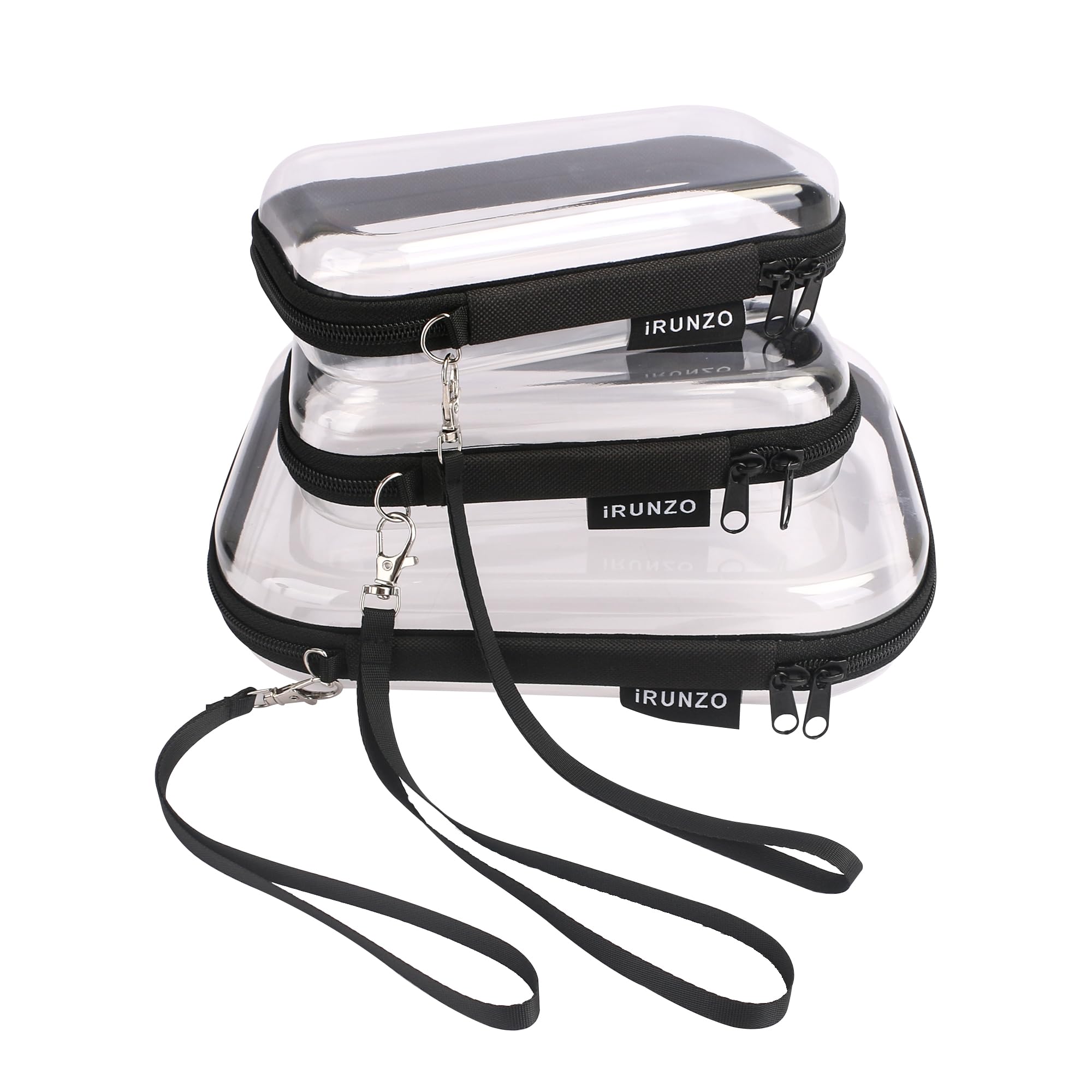 iRUNZO clear hard shell case toy-storage demonstrates versatile use for kids' items and gear.
