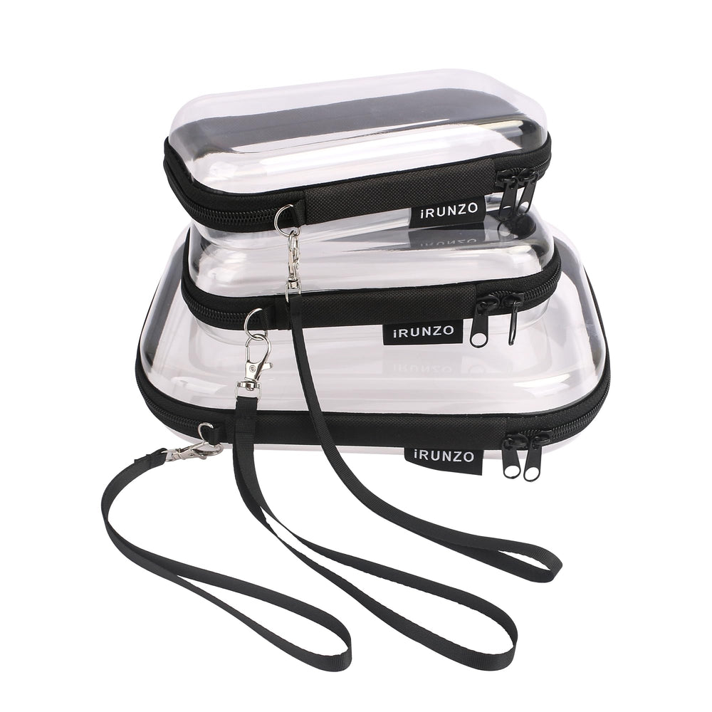 iRUNZO clear hard shell case toy-storage demonstrates versatile use for kids' items and gear.