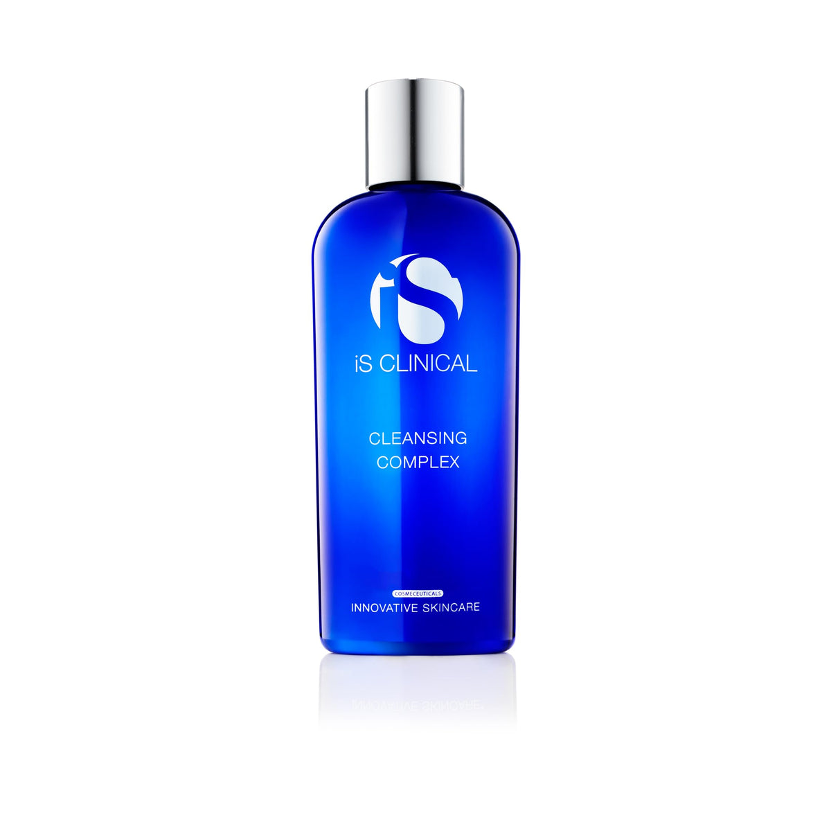is-clinical-cleansing-complex-bottle-pour demonstrates gentle daily cleansing for blemish-prone skin.