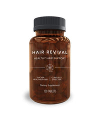 Isagenix Hair Revival bottle front shows a convenient hair-growth supplement for daily support