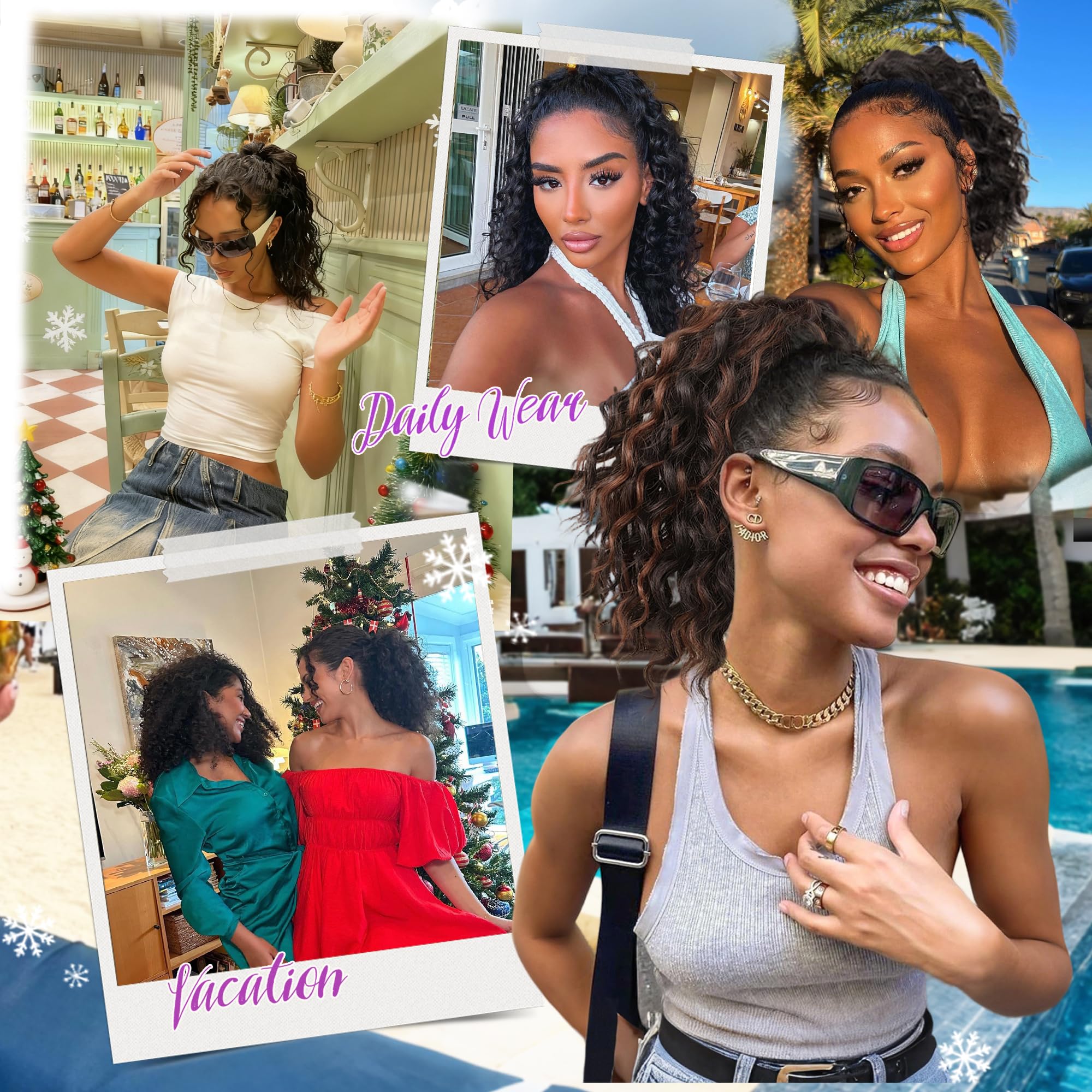 Isaic Ponytail Extension natural-black-waves adds sleek, versatile looks.