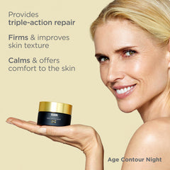ISDIN Age Contour Night Cream application on neck demonstrates gentle coverage