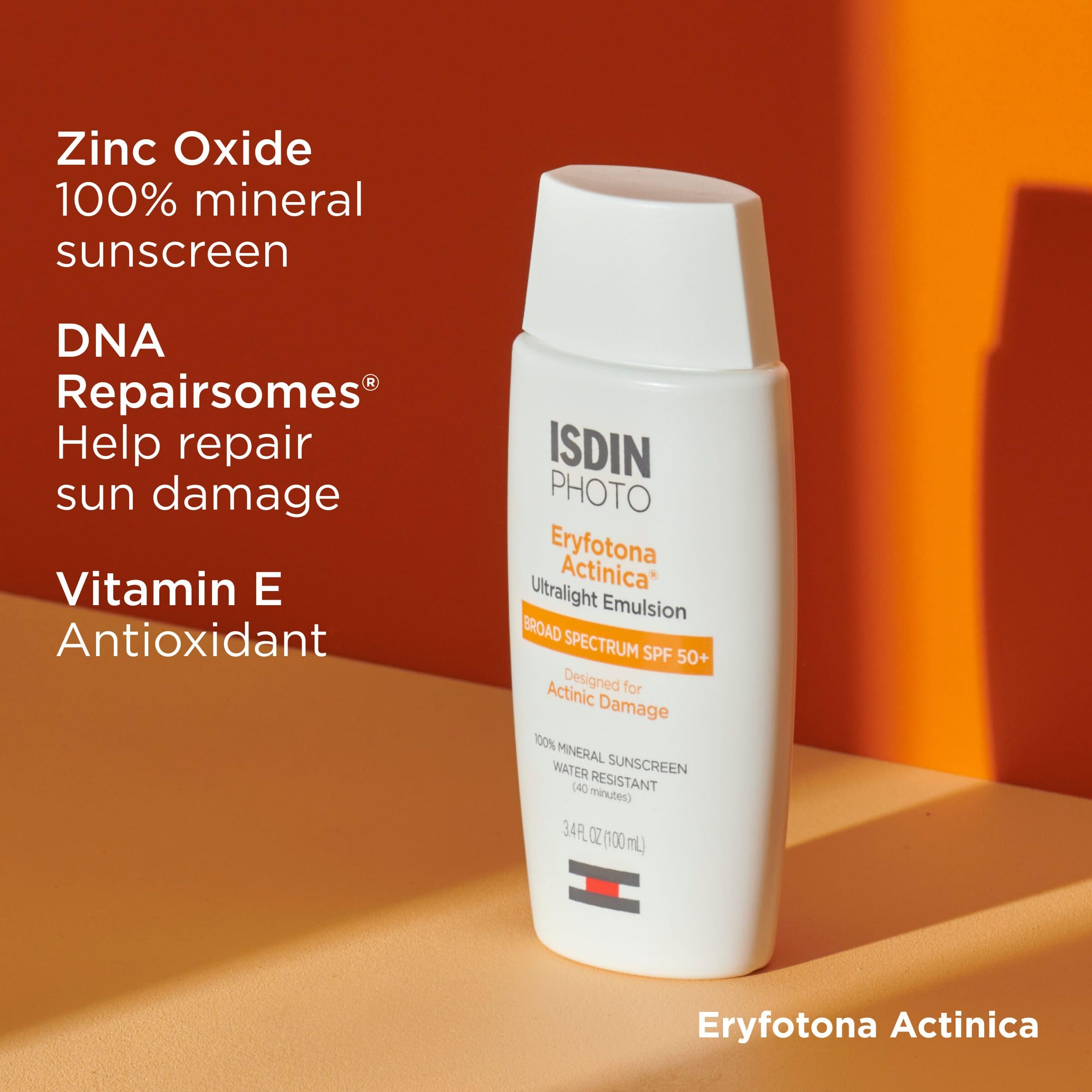 ISDIN Eryfotona Actinica-friendly under-makeup formula for skincare routine.