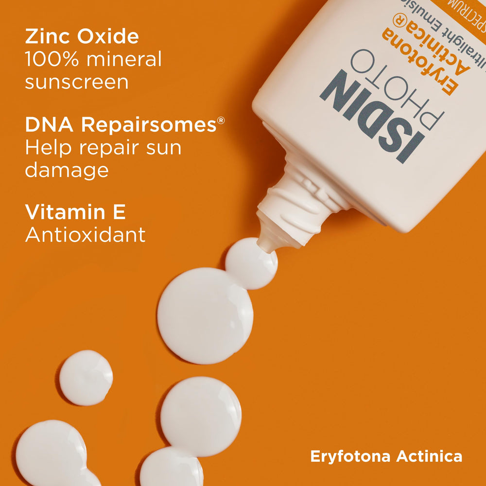 ISDIN Eryfotona Actinica Spain-developed badge signals European skincare heritage