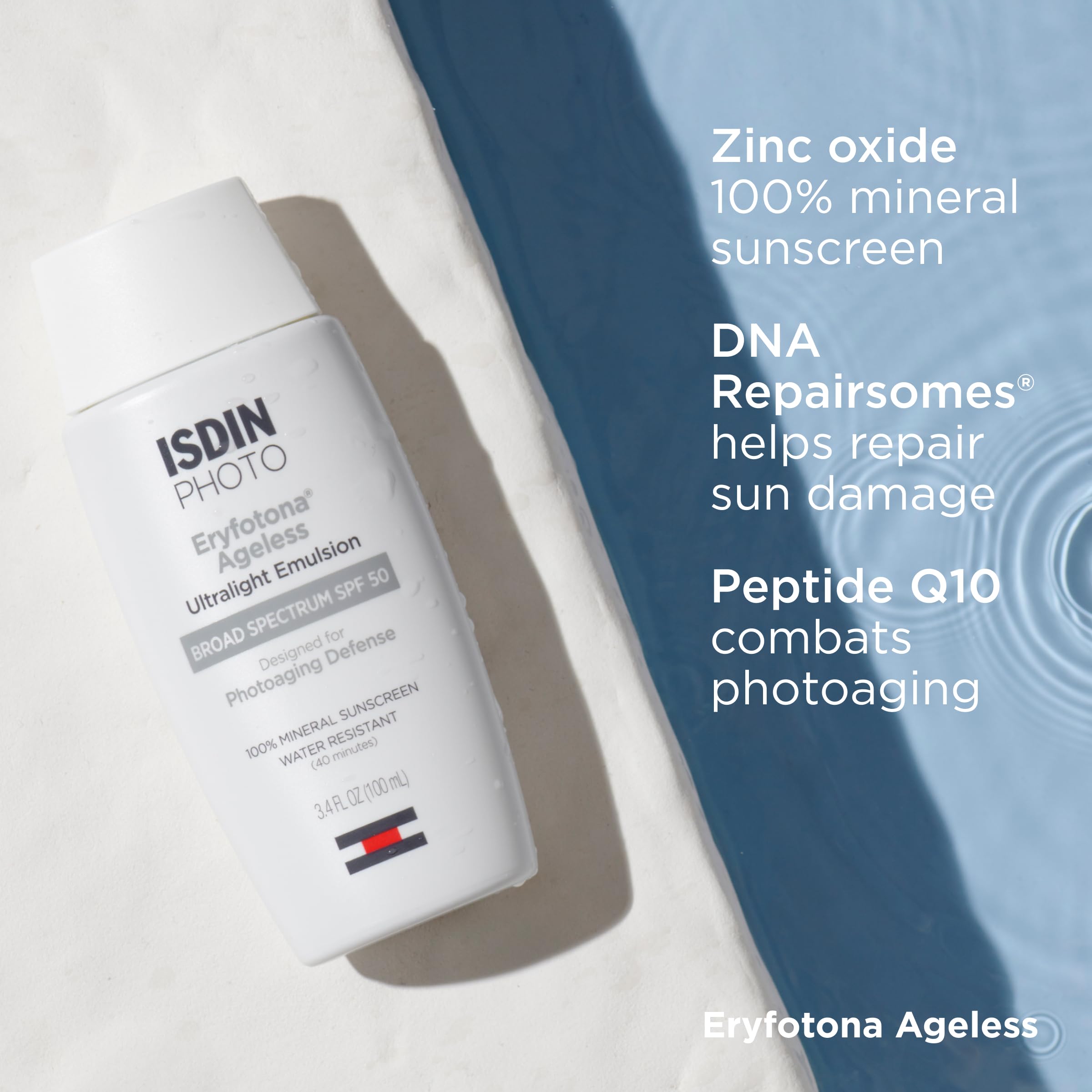 ISDIN Eryfotona Ageless tinted sunscreen travel pack ready for bag.