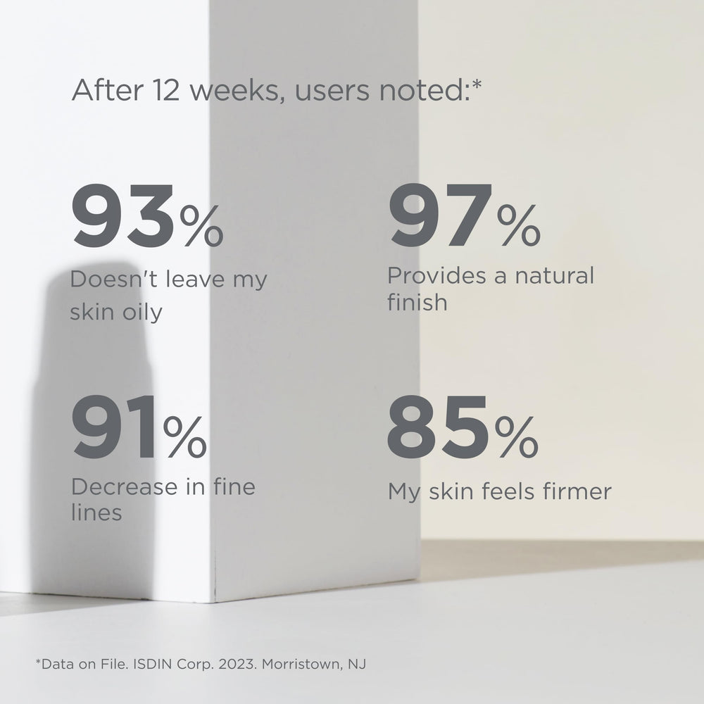ISDIN Eryfotona Ageless tinted sunscreen vitamin E benefits on skin surface.