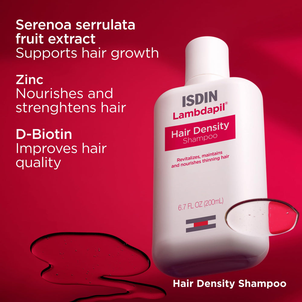 ISDIN Lambdapil-treated hair strands appear fuller and voluminous
