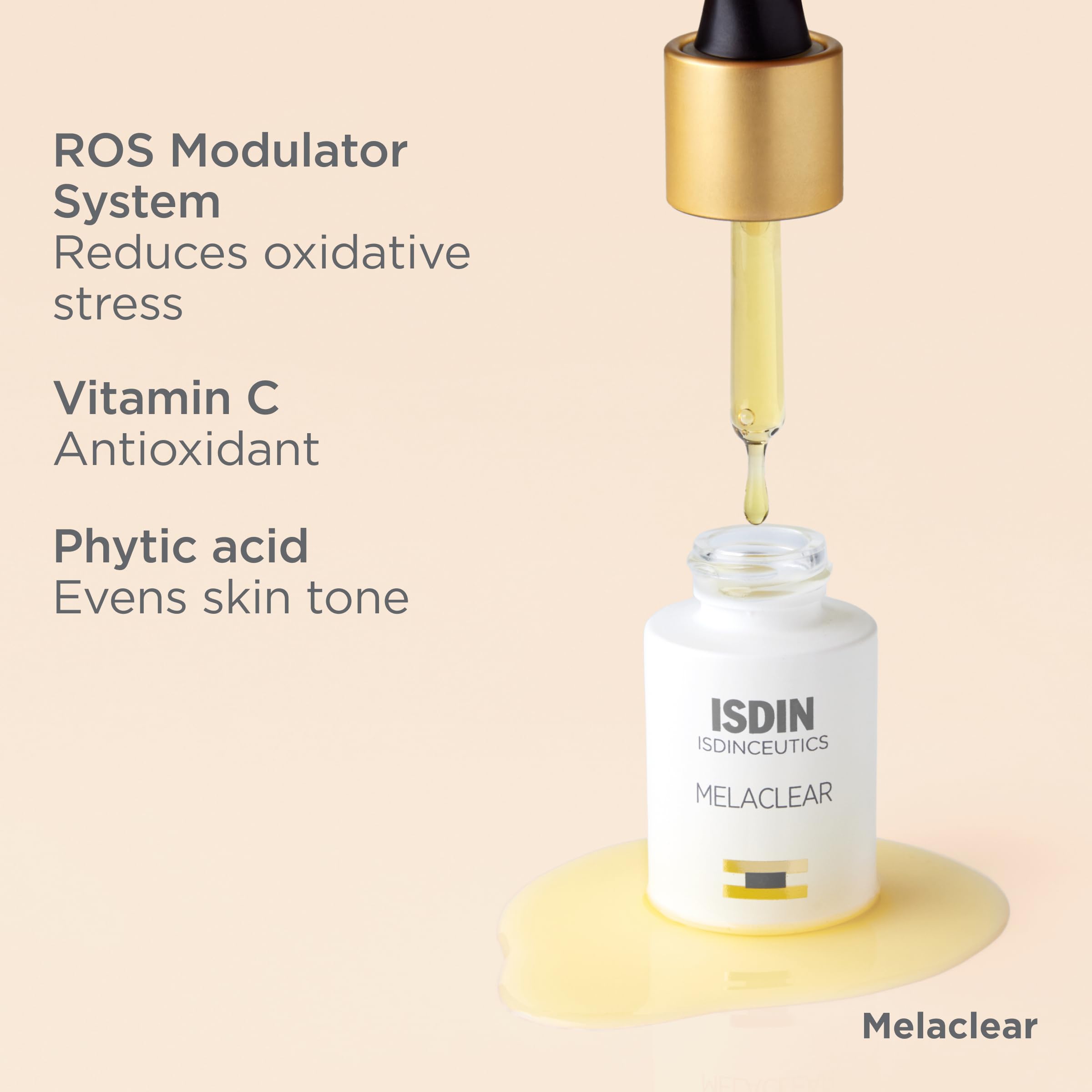 ISDIN Melaclear night usage scene encourages evening application as part of routine.