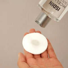 ISDIN Micellar 4-in-1 micelles closeup shows barrier-friendly cleansing action.