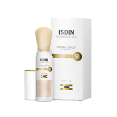 ISDIN Mineral Brush Powder front view, portable protection for pollution and blue light exposure.