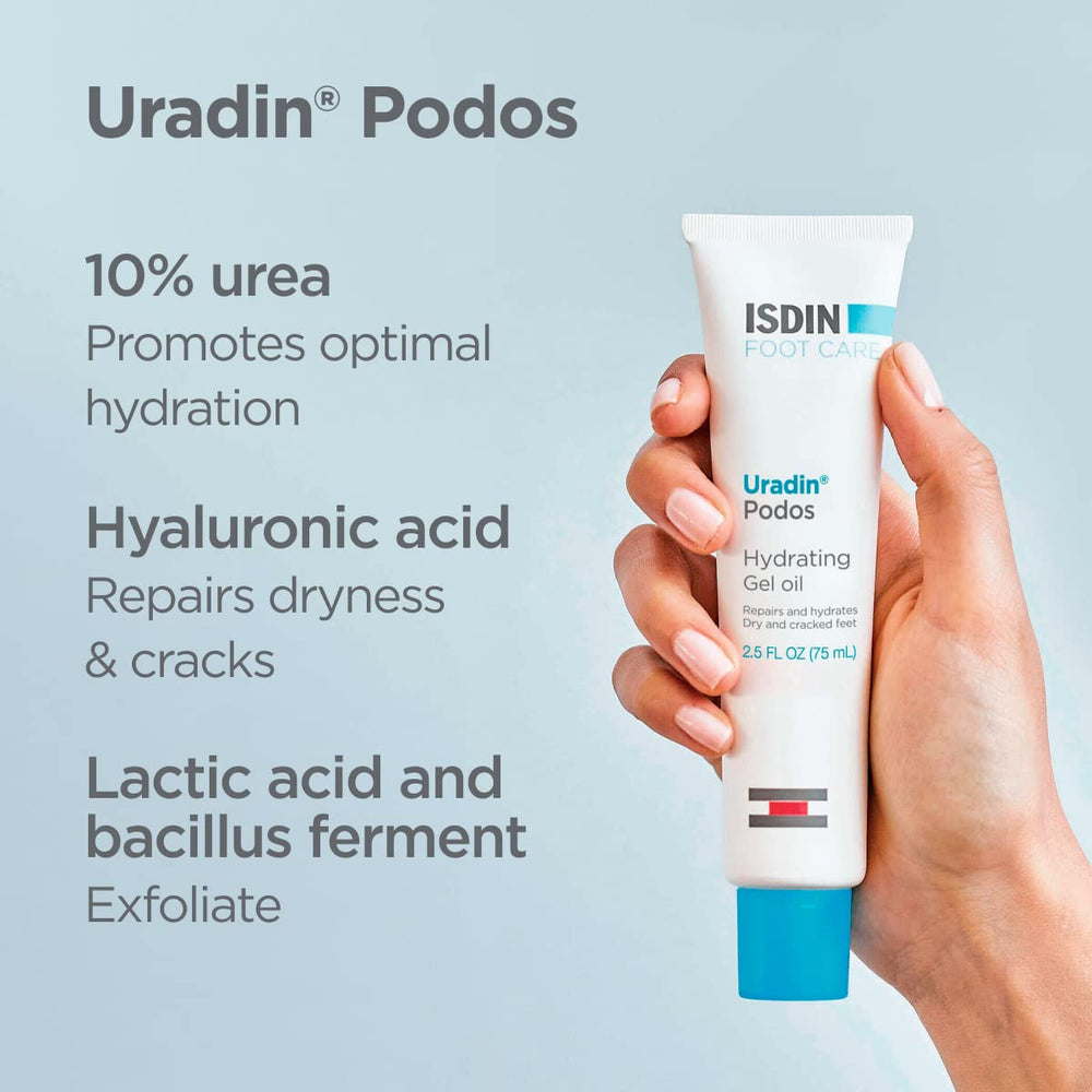ISDIN Uradin Podos lactic acid exfoliation visible on skin