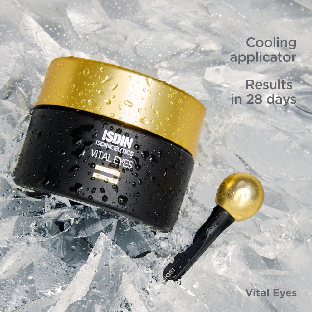 ISDIN Vital Eyes rice extract detail highlights nourishing properties.