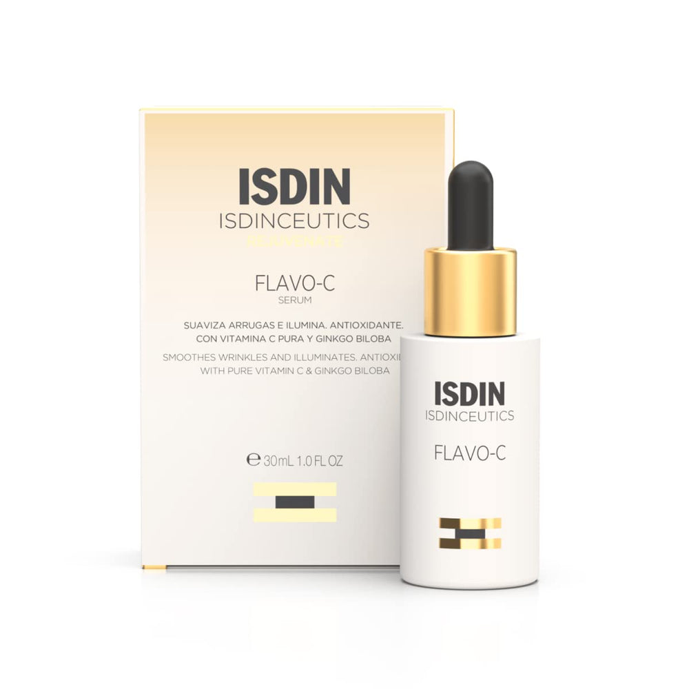 ISDIN Flavo-C brightening bottle for daily radiance and even tone.