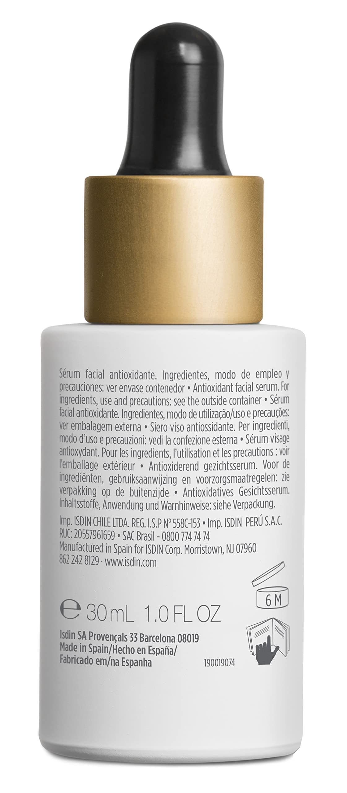 ISDIN Flavo-C face serum on skin for brighter, hydrated complexion.