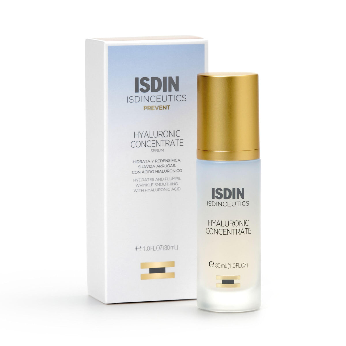 ISDIN Isdinceutics Hyaluronic Concentrate bottle closeup highlighting hydration potential