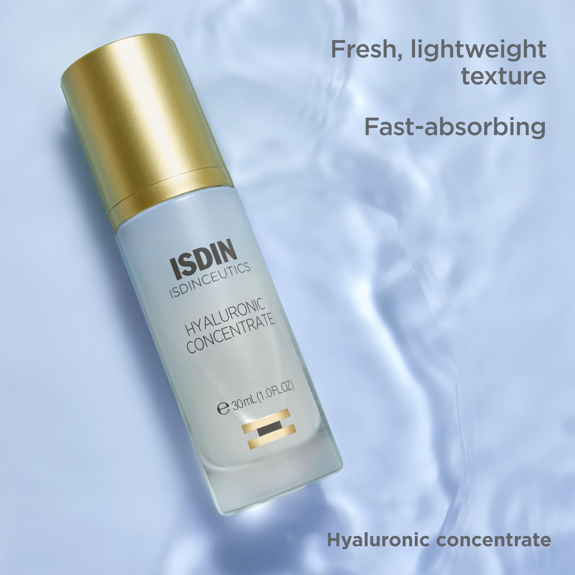 ISDIN Isdinceutics Hyaluronic Concentrate satin-finish look indicating soft glow