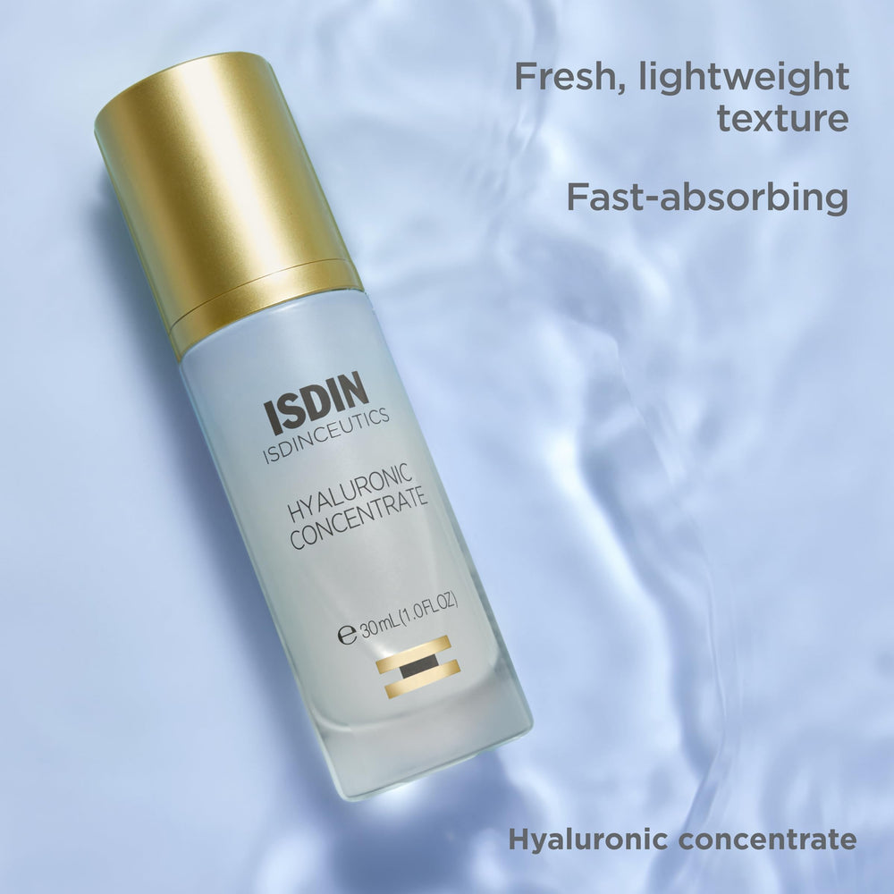 ISDIN Isdinceutics Hyaluronic Concentrate satin-finish look indicating soft glow