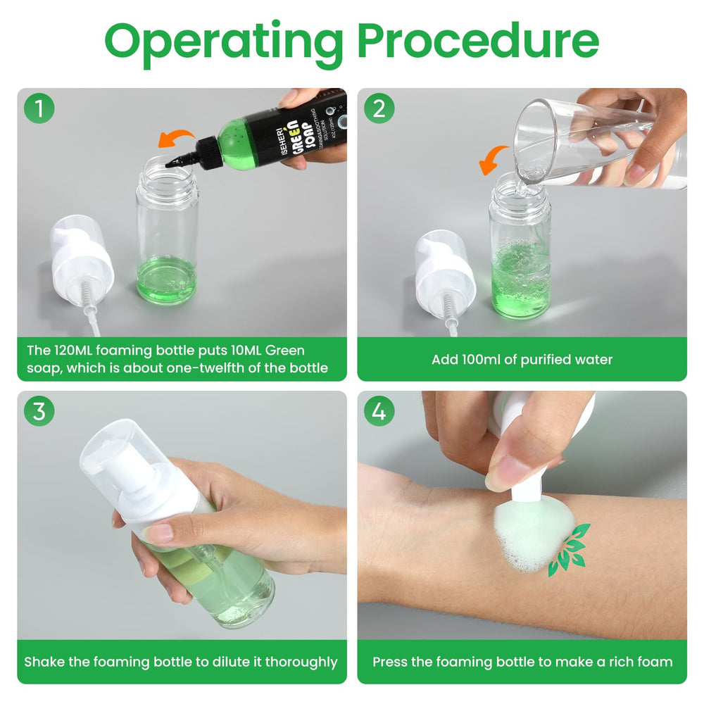 iseheri green soap on skin prep scene demonstrates gentle cleansing