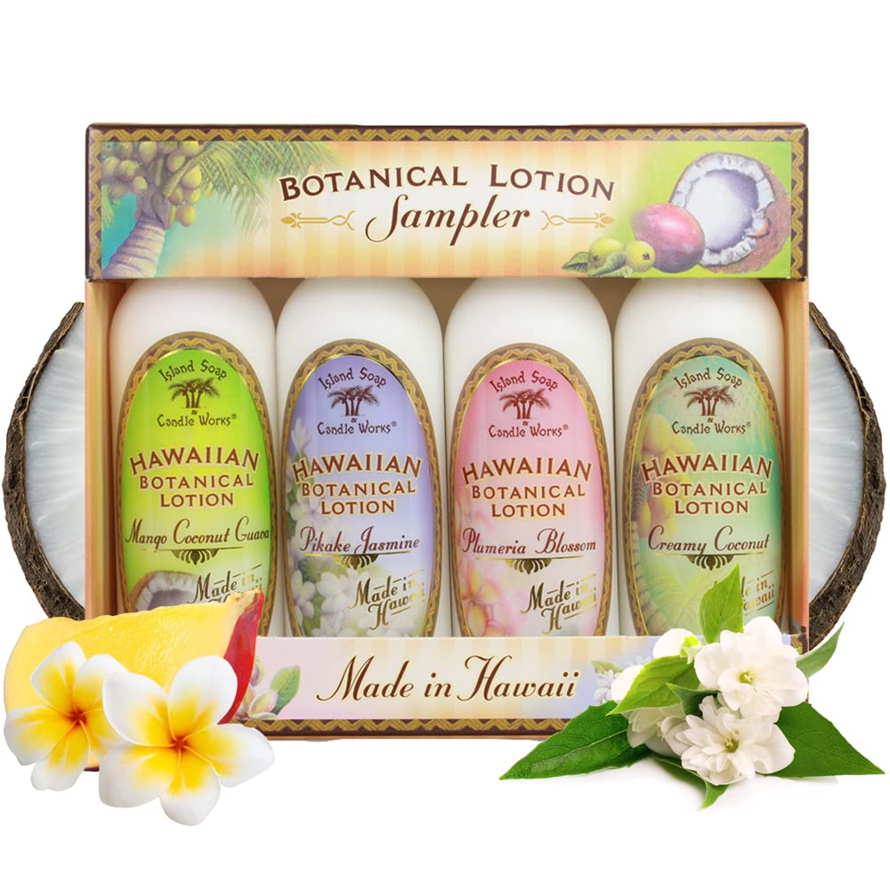 Island Soap & Candle Works Botanical Lotion Sampler Pack with four travel-friendly moisturizers for everyday skin