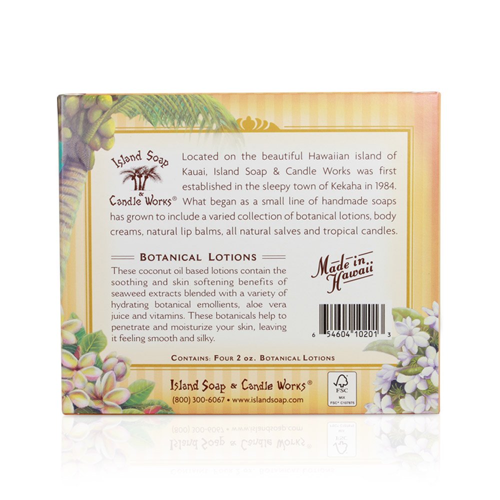 Island Soap & Candle Works botanical-lotion-sampler-pack-collection offers coconut-oil formulas for all-day softness