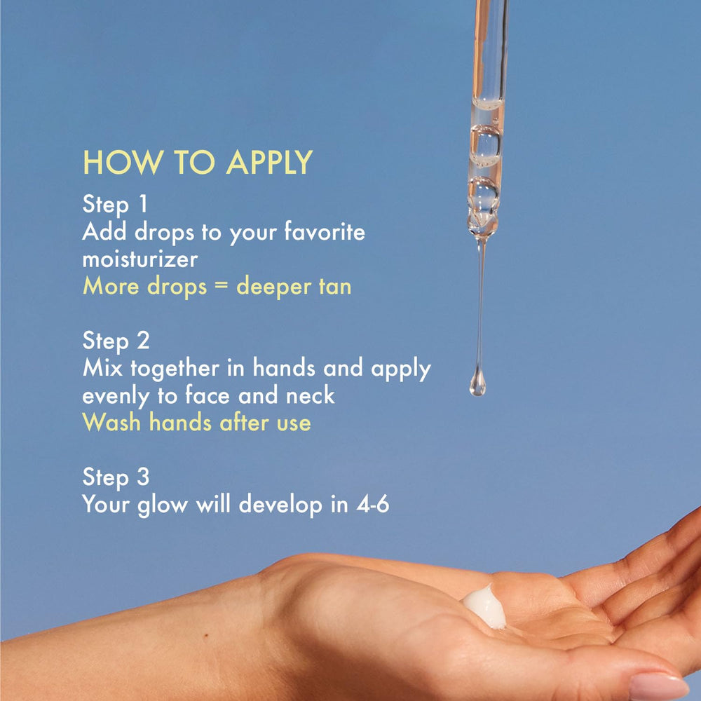 Isle of Paradise self-tanning drops applied to the body for seamless coverage