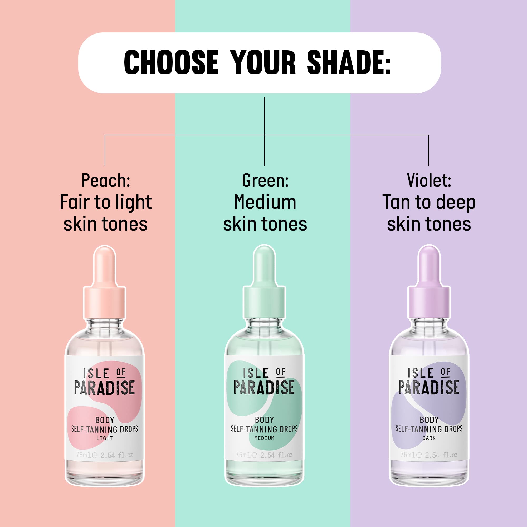 Isle of Paradise drops texture close-up resembles lightweight serum for quick absorption.